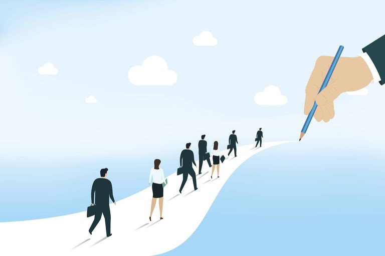 hình ảnh những con người đang đi theo lộ trình đã được lên kế hoach từ trước